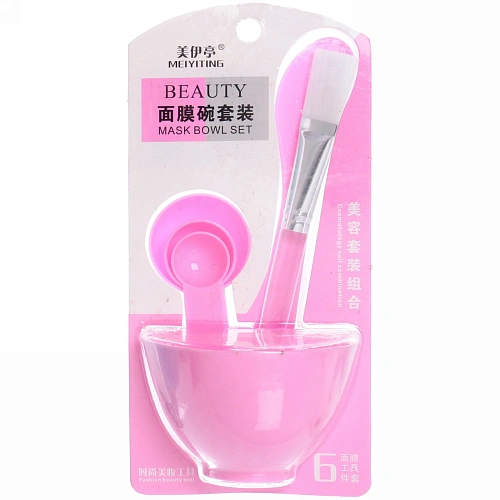 Набор косметический Beauty Bar, кисточка, лопатка, 3 мерных ложки и чаша, микс три цвета, 17,58,5см, _6