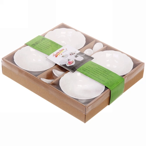 Набор соусников White magic 4шт с ложками Круг_5