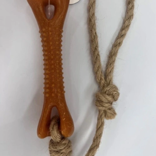 Игрушка - грызак "Счастливый БРО", косточка, 16*4,5*1,8см / 78гр