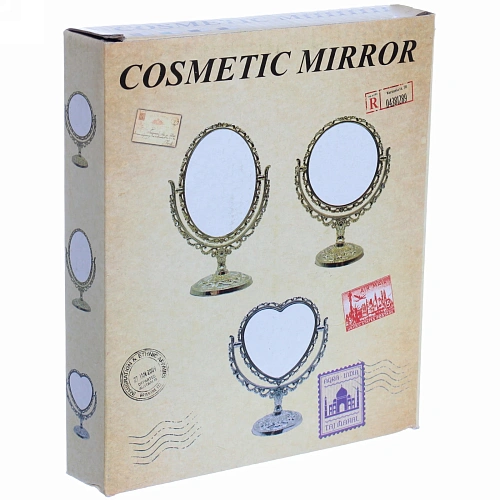 Зеркало настольное в пластиковой оправе Версаль - Овал, цвет серебро, двухстороннее, 245см _5