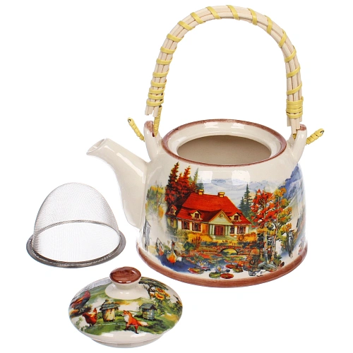 Чайник заварочный керамический 700мл с ситом Пейзаж_5