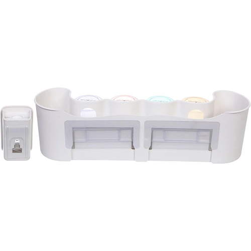 Подставка для умывальных принадлежностей Универсальная 4 стакана + дозатор для зубной пасты 6291-2_4