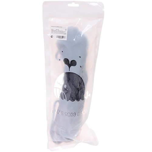 Мочалка для тела PREMIUM - BOTAGA, цвет чёрный  серый, 46295,5см, 60грамм, Zip пакет_4