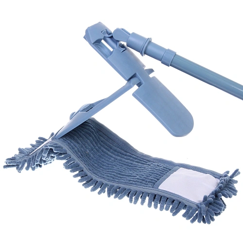 Швабра Селфи с насадкой из микрофибры синяя насадка букли 100гр_8