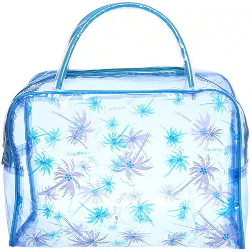 Косметичка прозрачная Adventure - Peas, пальмы цвет голубой, 23179см_3