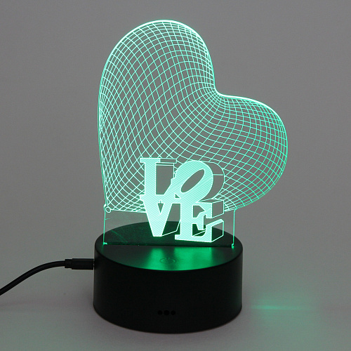 Светильник ночник 3D-LOVE на пластиковой подставке, с включателем USB_6