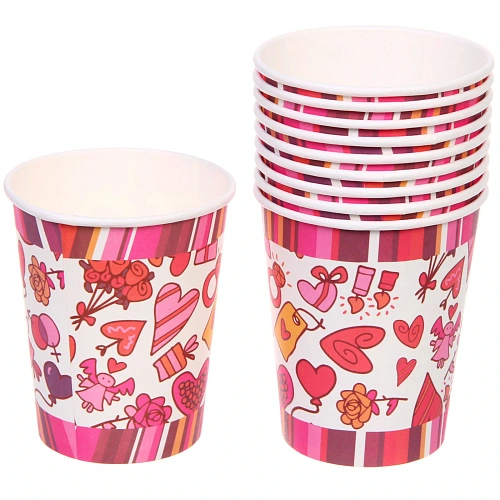 Стакан бумажный 0,2л в наборе 10 шт "Heart"