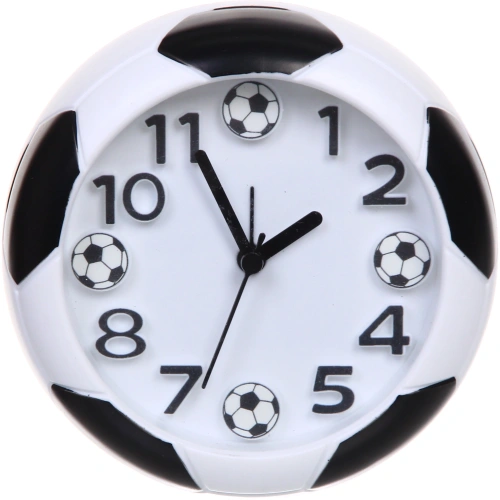 Будильник "Футбольный мяч" 13*4см белый