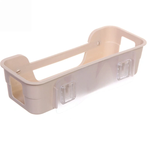 Полка для ванны с липким слоем Стайл, бежевая 25,7х11,5х7см_3