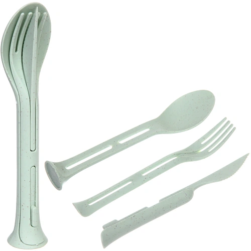 Набор столовых приборов "ЭкоЛайф" 3шт (ложка, вилка, нож) мятный