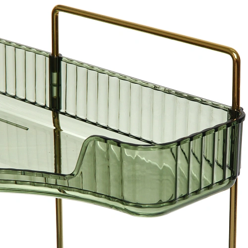 Полка для ванны угловая тройная Фреш, зеленая 25,7х44,5х25,7см_3