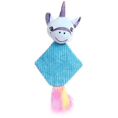 Игрушка для собак средних и малых пород ЗООГРАД, единорог, с пищалкой и шуршалкой, 3816см (лейбл)_3