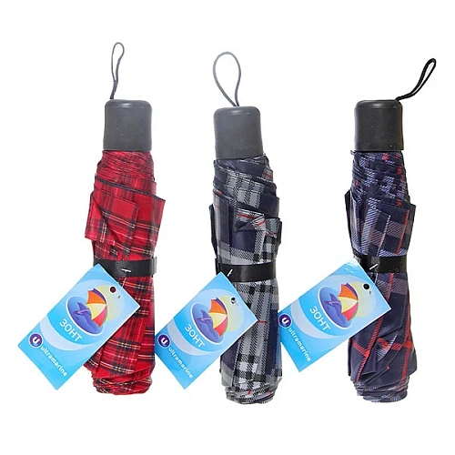 Ультрамарин Зонт мужской механический Классика клетка d-100см 125-1_8