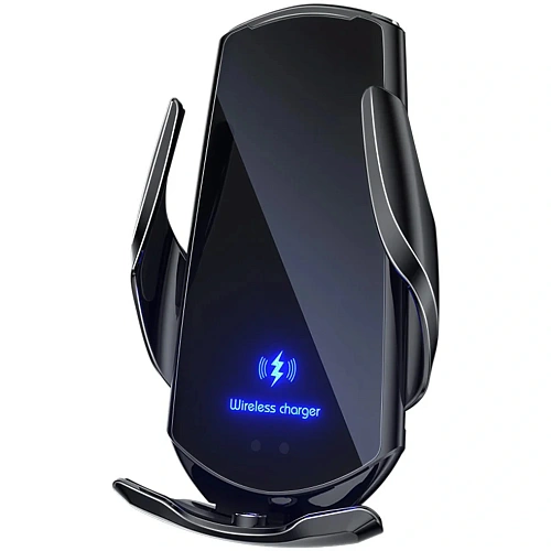 Держатель автомобильный для смартфонов с беспроводной зарядкой Q3, черный  (ак-р 300 mAh)_6