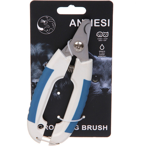 Когтерез для животных ЛАПУСИКИ, коллекция БРО, прорезиненная ручка, цвет белыйголубой, 6,815см (блистер)_3