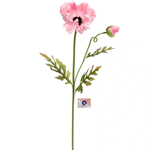 Цветок искусственный "Natur" 60см Мак розовый