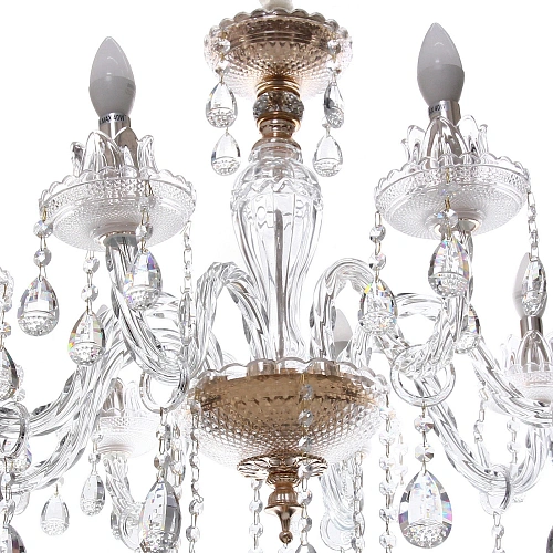 Люстра подвесная в стиле барокко Buon gusto 840Вт 25-S9040 со стеклянными основаниями_7