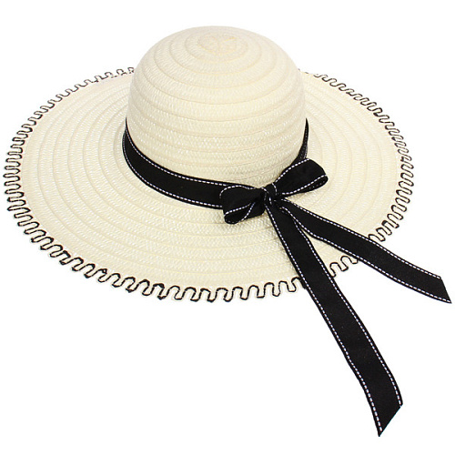 Шляпа женская с широкими полями TiraMiSu- Майли, цвет белый, р58, ширина полей 11см_6