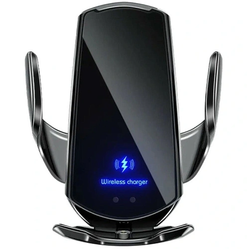 Держатель автомобильный для смартфонов с беспроводной зарядкой Q3, черный  (ак-р 300 mAh)_5