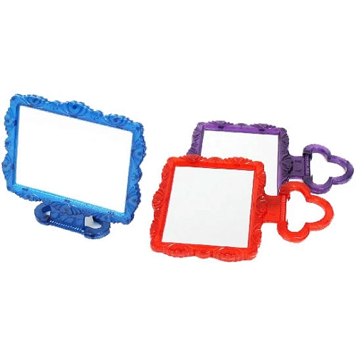 Зеркало настольное в пластиковой оправе Резная окантовка прямоугольник, подвесное 2017см_7