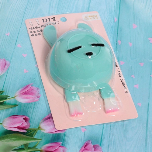 Набор косметический Beauty, две кисти и чаша, цвет мятный, 15,52см_9