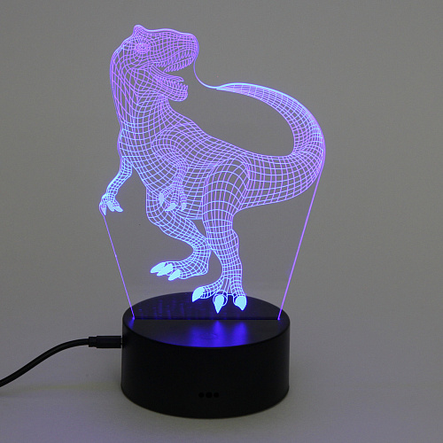 Светильник ночник 3D-Динозавр на пластиковой подставке, с включателем USB_7
