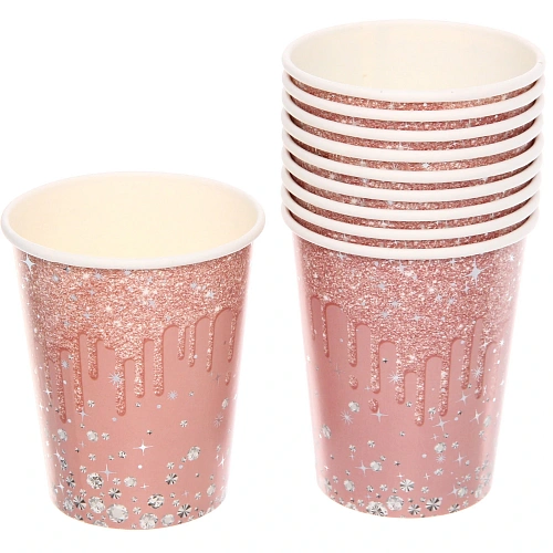 Стакан бумажный 0,2л в наборе 10 шт "Галактика", Розовый