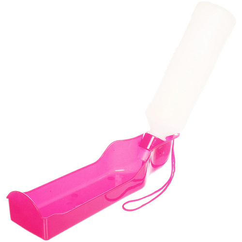 Поилка портативная прогулочная ЛЮБИМЫЙ БРО, цвет розовый, 25,5см 500мл _3