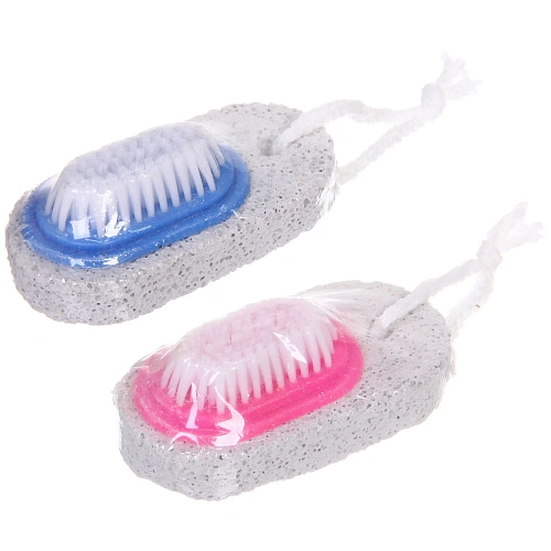 Пемза для ног Pedicure, со щеткой, форма овал, цвет в ассортименте, 8,84,31,5см 32-35гр✦_10