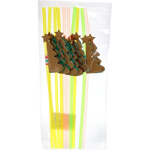 Трубочка для коктейля Ёлочка, 24 см, d-5 мм (набор 10 шт), микс_3