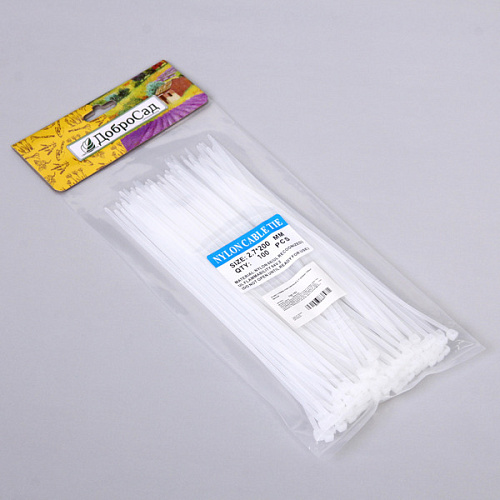 Хомут-стяжка пластиковый 2,7200мм 100шт белый_4