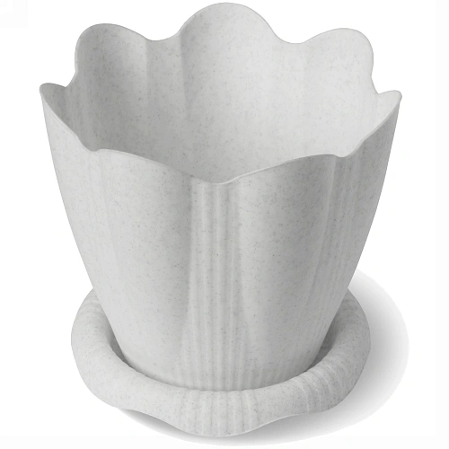 Горшок для цветов пластиковый 3л d-20см "Эдельвейс" с поддоном мраморный С192М