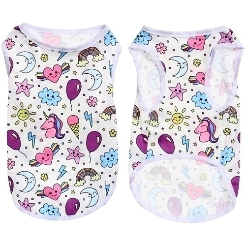 Майка для кошек и собак мелких пород БРО на стиле, яркая радуга, размер М (длина спинки 29см, объем груди 35см, от 3 до 6кг)_4