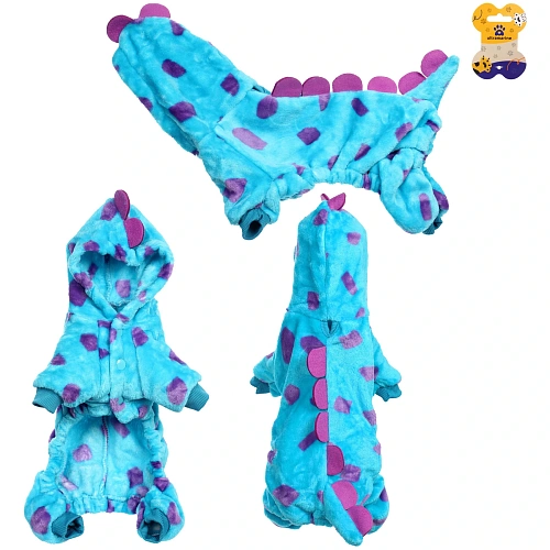 Комбинезон зимний для мелких и средних пород собак DOG DINO, цвет голубой, размер S_4