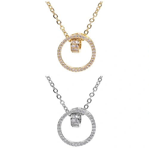 Подвеска из гиппоалергенного сплава со стразами БЭЛЛА, цвет серебро и золото, d-20см1,5см_7