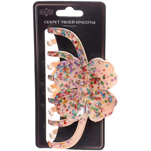 Заколка - краб для волос AKS - VIENTO, микс 6 цветов, цветок, 116см _5