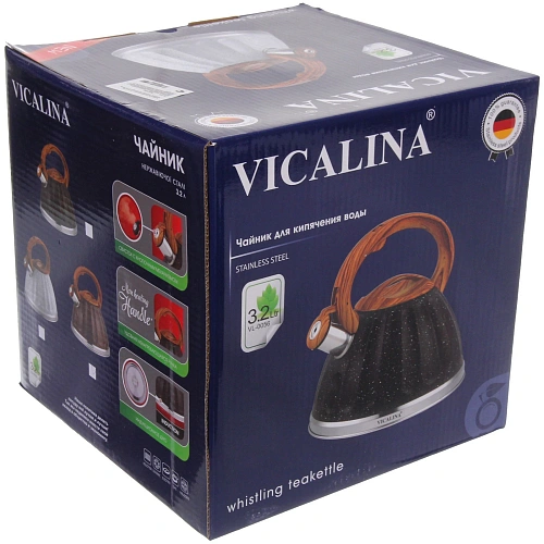 Чайник из нержавеющей стали 3,2л Vicalina Бисквит черный VL-0056_6