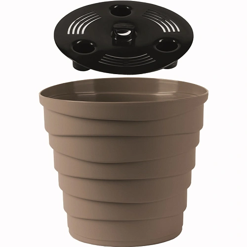 Кашпо для цветов пластиковое 0,9л d-13,2см Бархан Мокачино_2