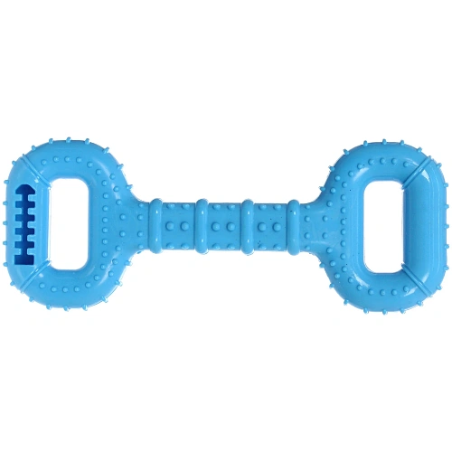 Игрушка жевательная для средних и крупных пород собак Кость, цвет голубой, с пищалкой, 2811см_3