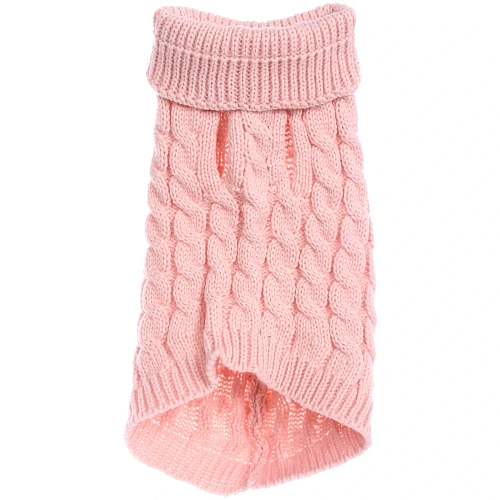 Кофта - свитер для мелких пород собак и кошек BRO Style , косички, цвет розовый, р M_5