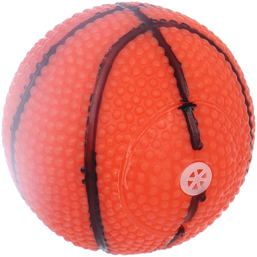 Игрушка - мячик для собак средних и крупных пород БЕГИ ЛОВИ, цвет оранжевый, с пищалкой, d-7см (лейбл)✦_5