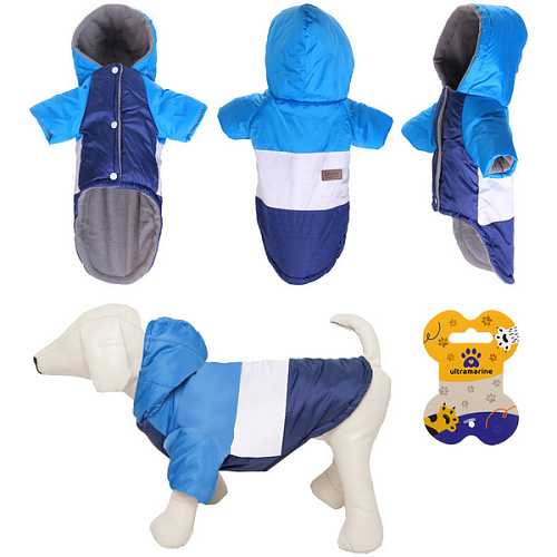 Куртка для собак мелких пород "TEPLO", на синтепоне, синий / голубой, размер L (45*34*29)