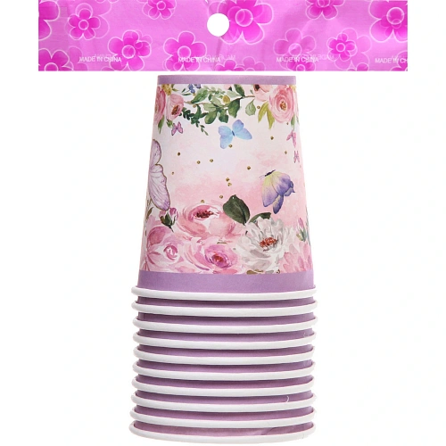 Стакан бумажный 0,2л в наборе 10 шт Волшебные бабочки_3