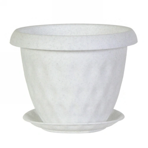 Горшок для цветов пластиковый 1,7л d-17см "Розетта" c поддоном мраморный С126МРА