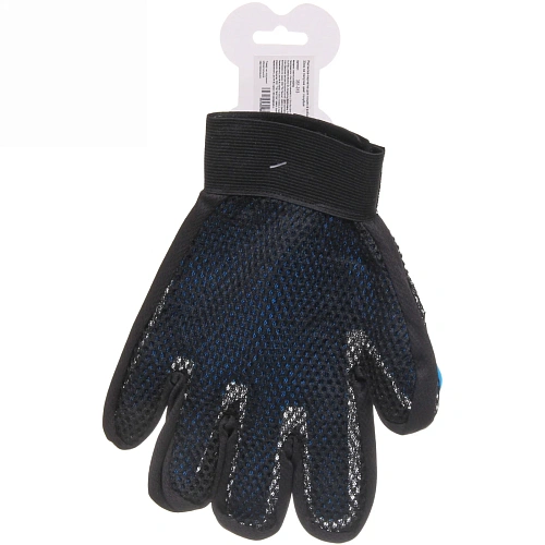 Расческа-перчатка для кошек и собак Друг 23см на липучке цвет голубой Ultramarine_4