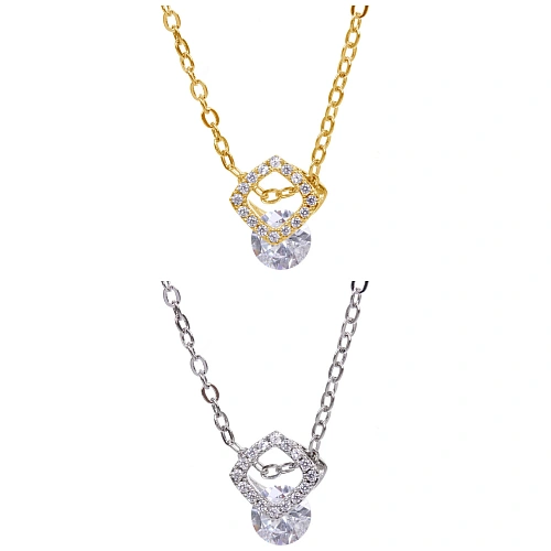 Подвеска из гиппоалергенного сплава со стразами ЭКЛАТТО, цвет серебро и золото, d-20см1см_7