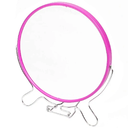 Зеркало настольное в пластиковой оправе Практика круг, подвесное двойное d-20см_8