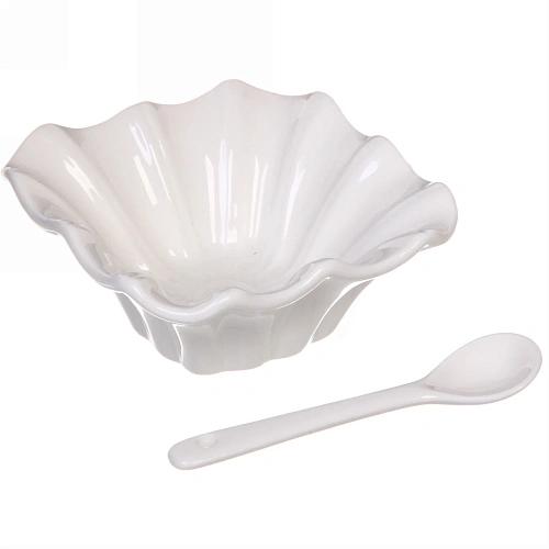 Набор соусников White magic 4шт с ложками Цветы_5