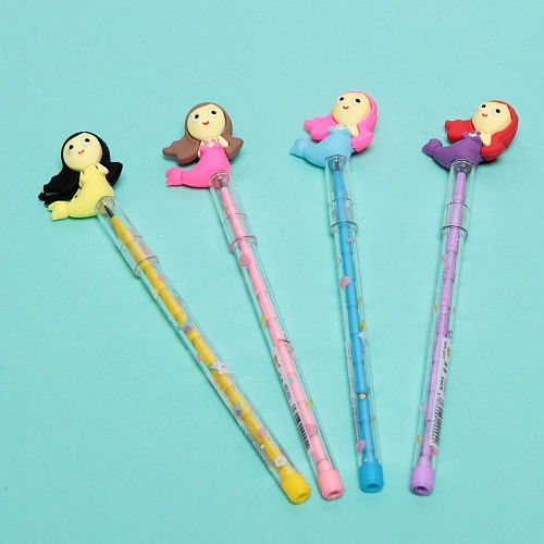 Карандаш чернографитный Русалочки, 10 секций, ТМ, микс 4 цвета, 16,5см_5