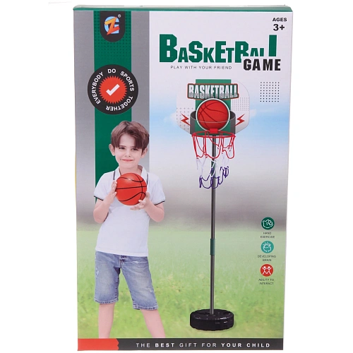 Набор тренировочный для баскетбола ZG270-223 кольцо с подставкой 135 см, сетка, мяч 12 см, насос_6